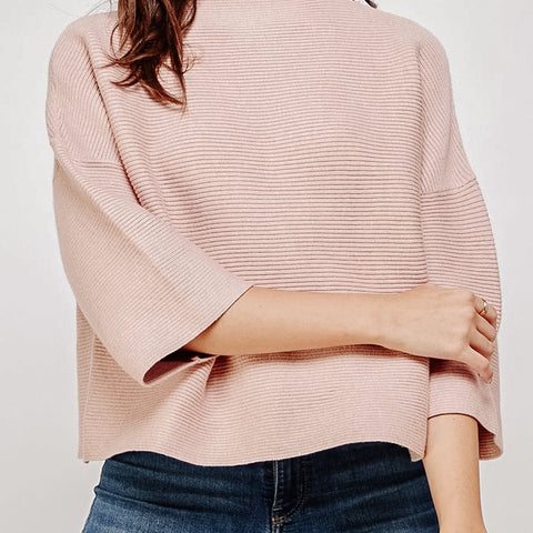Mod Mock Sweater in Blush