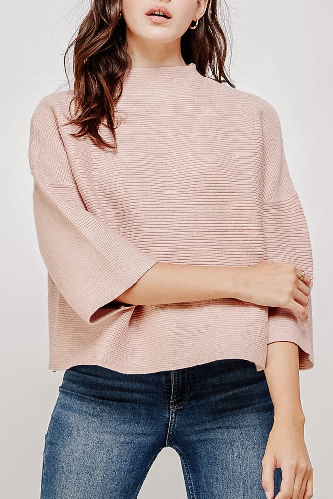 Mod Mock Sweater in Blush